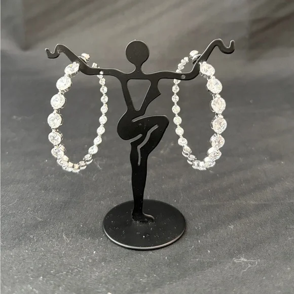 She's an Icon Hoops 2" Silver|White Diamondettes by Melinda Maria - Picture 11 of 15